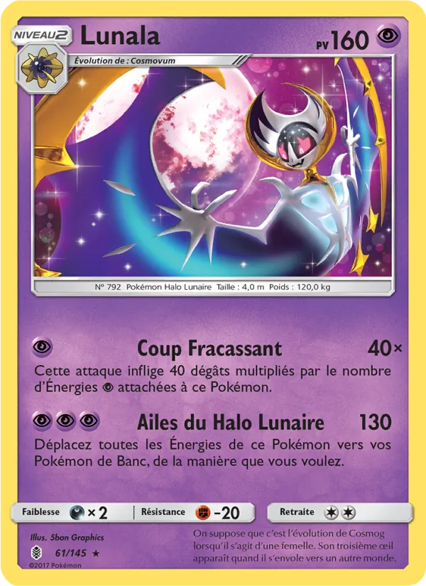 Lunala 61/145 — SL2 – Gardiens Ascendants — Carte Pokémon française