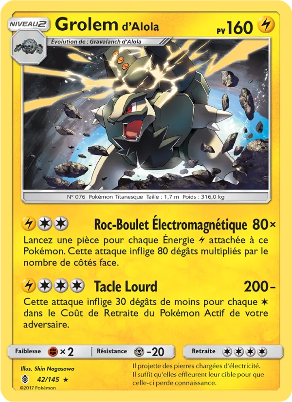 Grolem d’Alola 42/145 — SL2 – Gardiens Ascendants — Carte Pokémon française