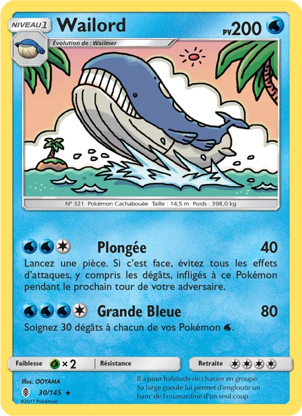 Wailord 30/145 — SL2 – Gardiens Ascendants — Carte Pokémon française