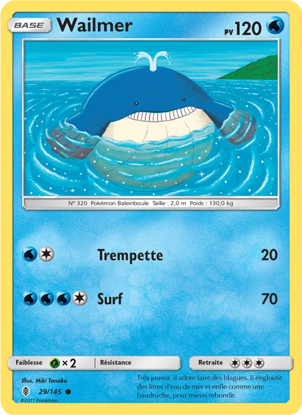 Wailmer 29/145 — SL2 – Gardiens Ascendants — Carte Pokémon française