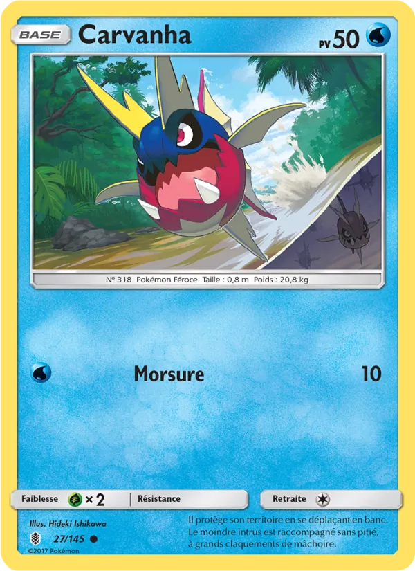 Carvanha 27/145 — SL2 – Gardiens Ascendants — Carte Pokémon française