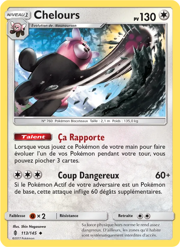 Chelours 113/145 — SL2 – Gardiens Ascendants — Carte Pokémon française