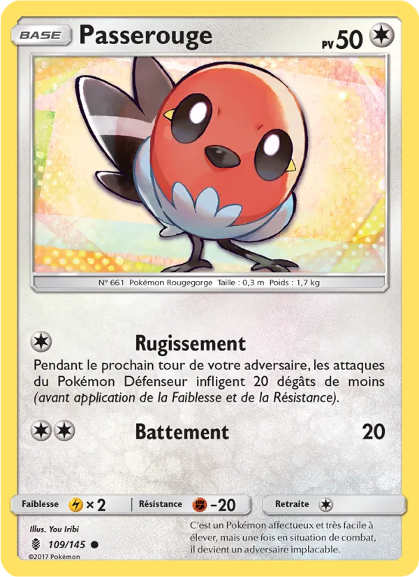 Passerouge 109/145 — SL2 – Gardiens Ascendants — Carte Pokémon française