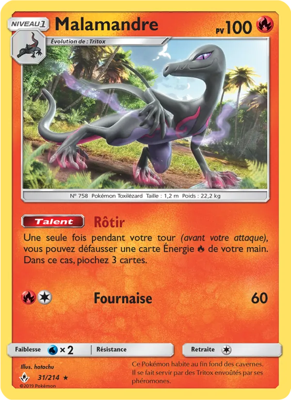Malamandre 31/214 — SL10 – Alliance Infaillible — Carte Pokémon française
