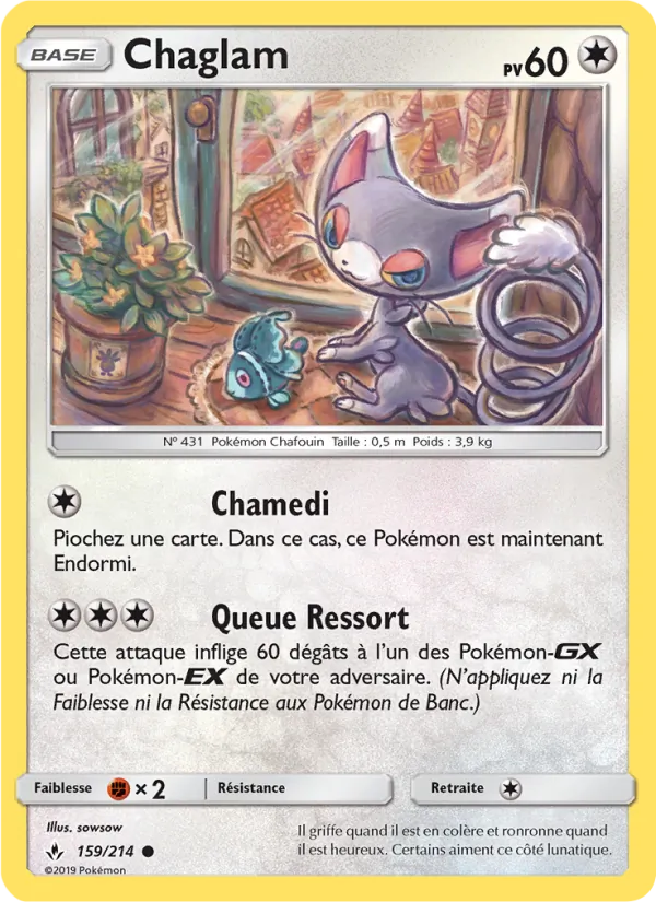 Chaglam 159/214 — SL10 – Alliance Infaillible — Carte Pokémon française