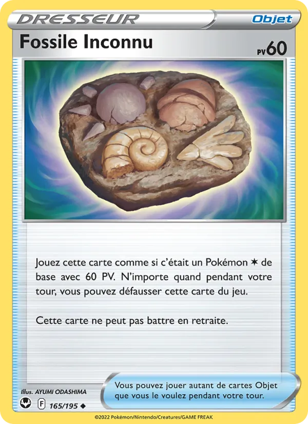 Fossile Inconnu 165/195 — EB12 – Tempête Argentée — Carte Pokémon française