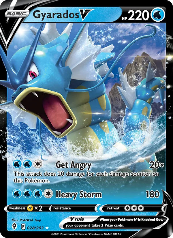 Léviator V 28/203 — SWSH7 – Evolving Skies — Carte Pokémon anglaise