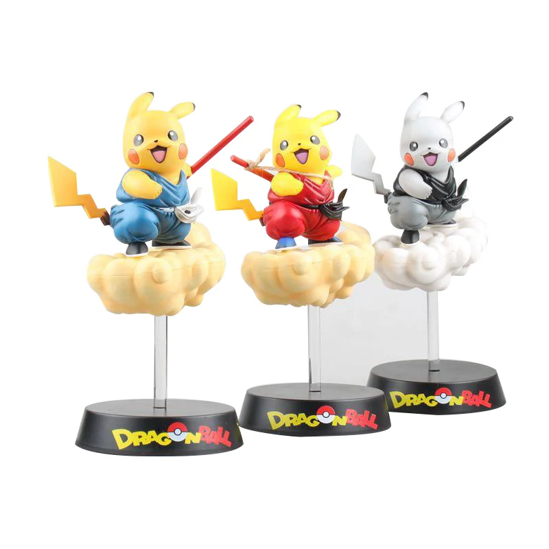 Figurine Pikachu Cosplay Dragon Ball Son Goku (environ 18 cm)
