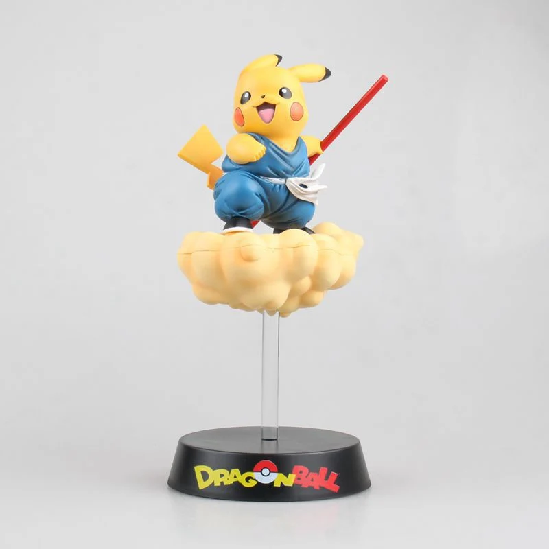 Figurine Pikachu Cosplay Dragon Ball Son Goku (environ 18 cm)