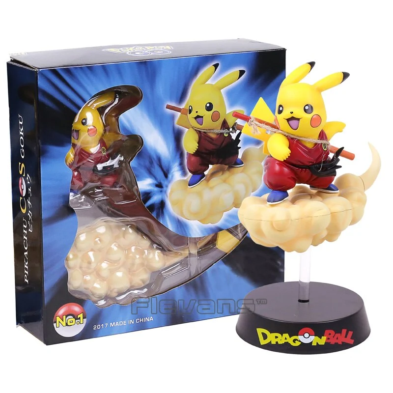Figurine Pikachu Cosplay Dragon Ball Son Goku (environ 18 cm)