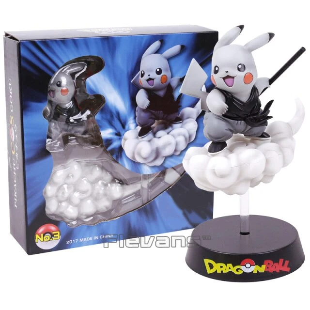 Figurine Pikachu Cosplay Dragon Ball Son Goku (environ 18 cm)