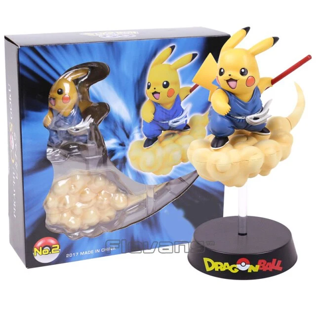 Figurine Pikachu Cosplay Dragon Ball Son Goku (environ 18 cm)