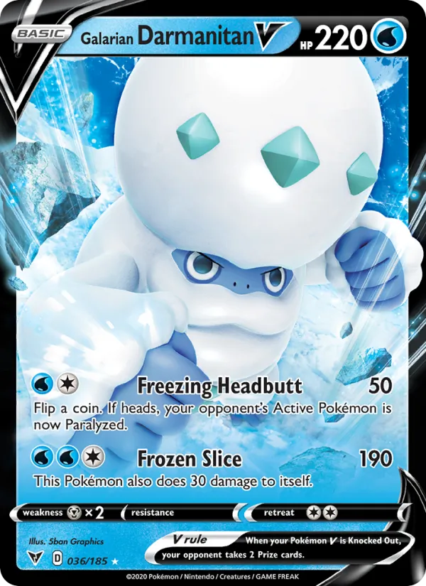 Darumacho de Galar V 36/185 — SWSH4 – Vivid Voltage — Carte Pokémon anglaise