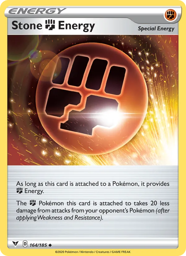 Énergie Fighting Pierre 164/185 — SWSH4 – Vivid Voltage — Carte Pokémon anglaise