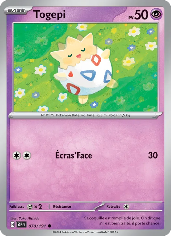 Togepi 70/191 — EV08 – Étincelles Déferlantes — Carte Pokémon française