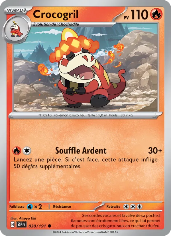 Crocogril 30/191 — EV08 – Étincelles Déferlantes — Carte Pokémon française