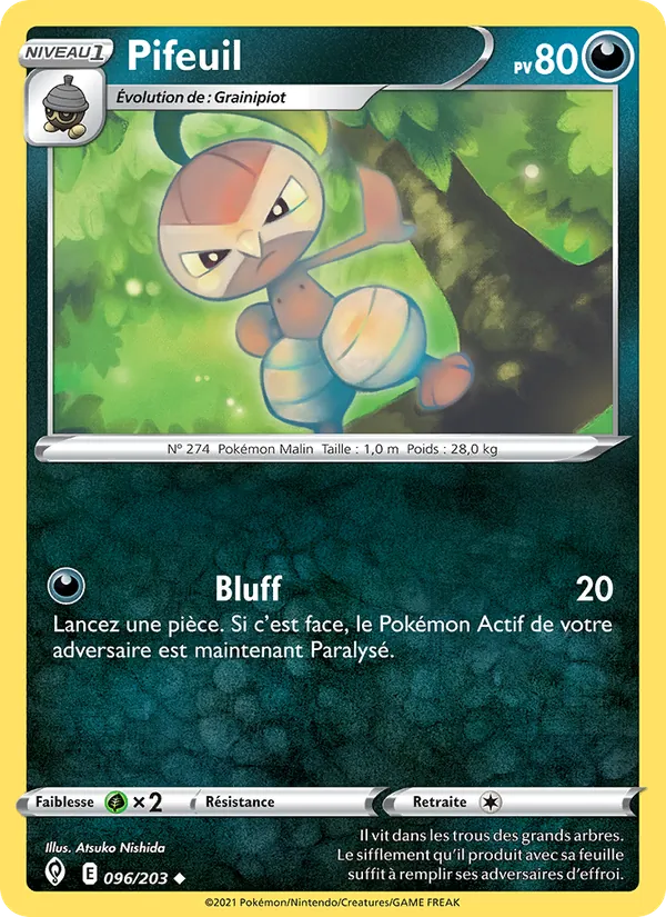 Pifeuil 96/203 — EB07 - Evolution Céleste — Carte Pokémon française