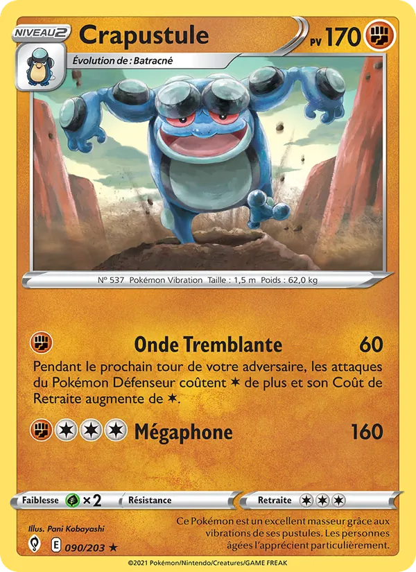 Crapustule 90/203 — EB07 - Evolution Céleste — Carte Pokémon française