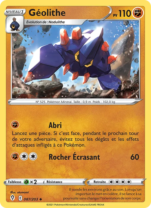Géolithe 87/203 — EB07 - Evolution Céleste — Carte Pokémon française