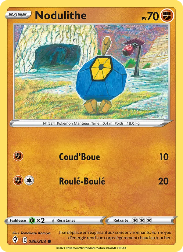 Nodulithe 86/203 — EB07 - Evolution Céleste — Carte Pokémon française