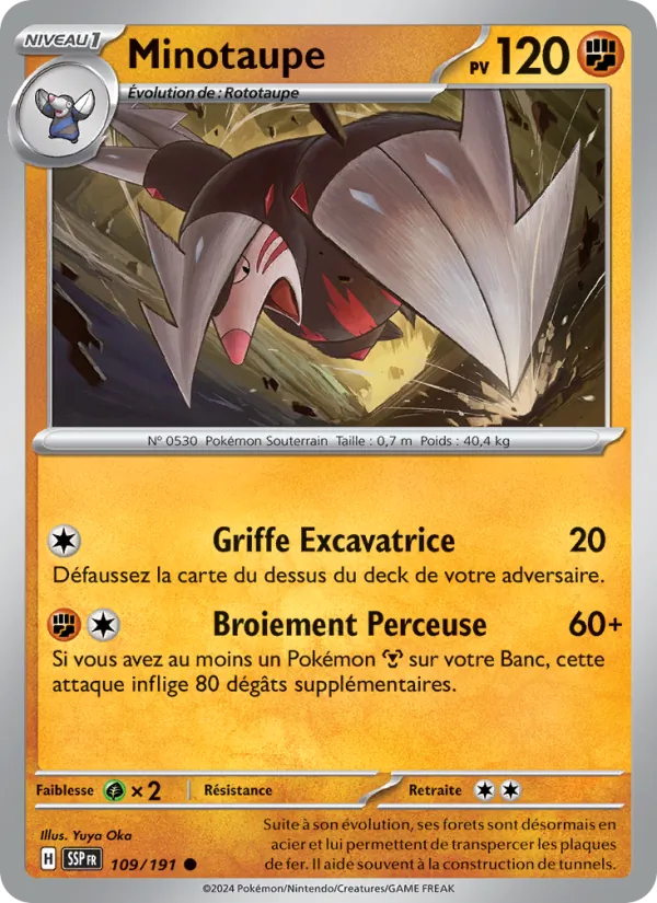 Minotaupe 109/191 — EV08 – Étincelles Déferlantes — Carte Pokémon française
