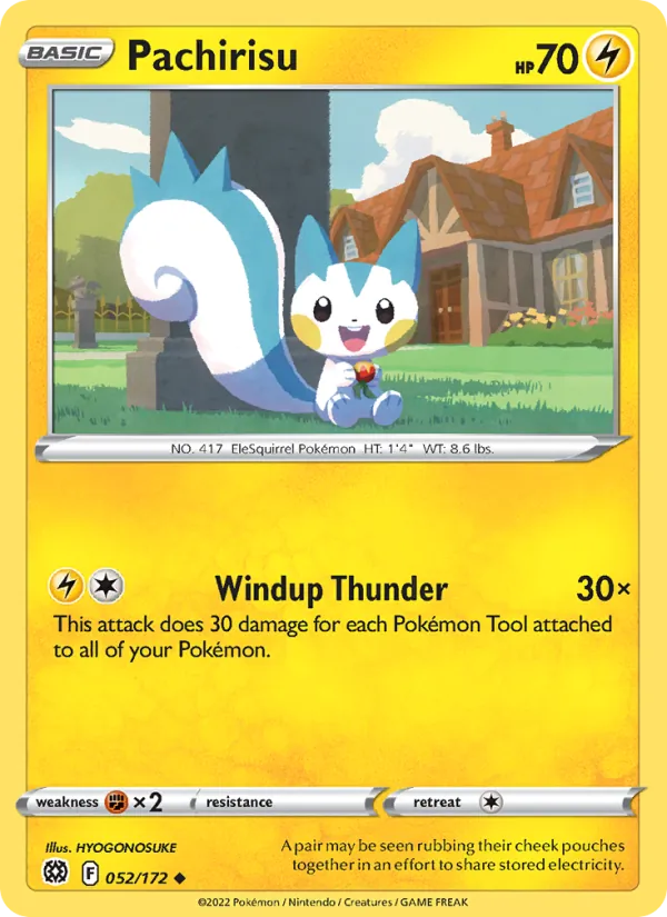 Pachirisu 52/172 — SWSH9 – Brilliant Stars — Carte Pokémon anglaise