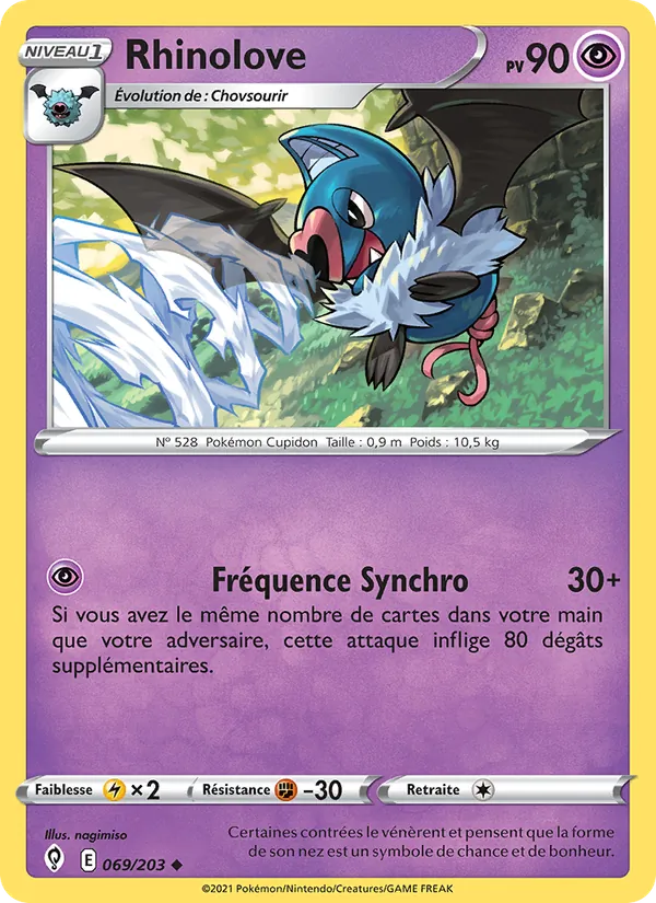 Rhinolove 69/203 — EB07 - Evolution Céleste — Carte Pokémon française