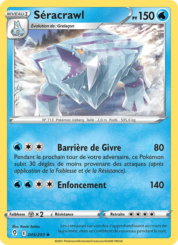 Séracrawl 45/203 — EB07 - Evolution Céleste — Carte Pokémon française