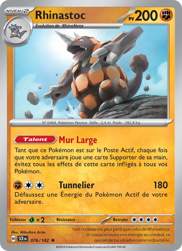 Rhinastoc 76/142 — EV07 — Couronne Stellaire — Carte Pokémon française