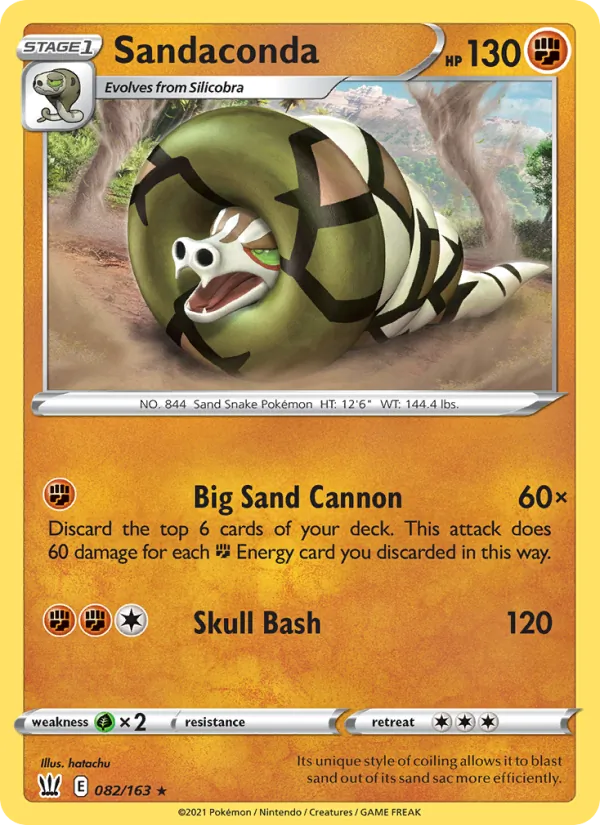 Dunaconda 82/163 — SWSH5 – Battle Styles — Carte Pokémon anglaise