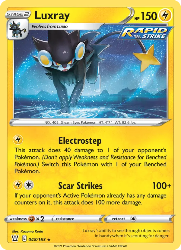 Luxray 48/163 — SWSH5 – Battle Styles — Carte Pokémon anglaise