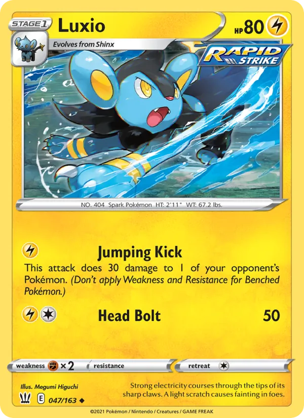 Luxio 47/163 — SWSH5 – Battle Styles — Carte Pokémon anglaise
