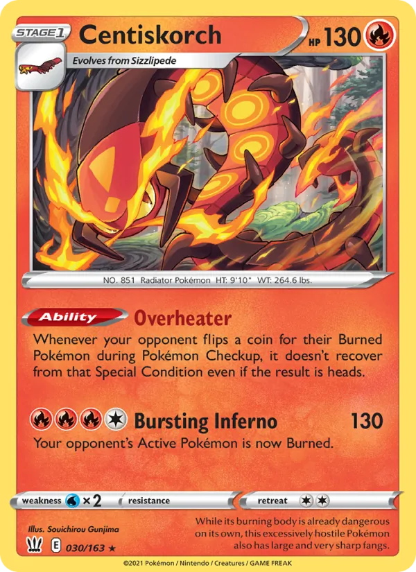 Scolocendre 30/163 — SWSH5 – Battle Styles — Carte Pokémon anglaise