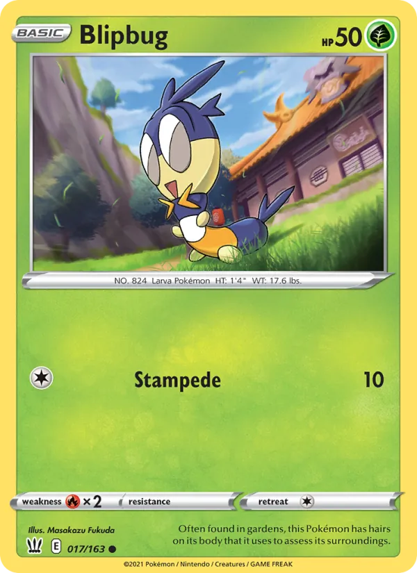Larvadar 17/163 — SWSH5 – Battle Styles — Carte Pokémon anglaise