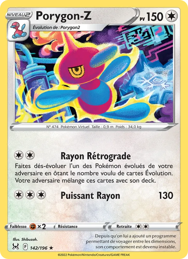 Porygon-Z 142/196 — EB11 — Origine Perdue — Carte Pokémon française