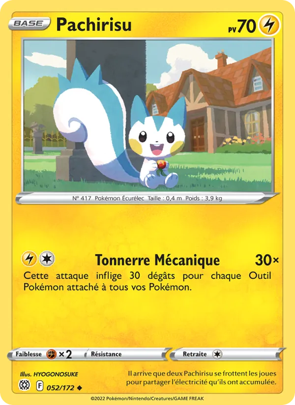 Pachirisu 52/172 — EB09 - Stars Etincelantes — Carte Pokémon française