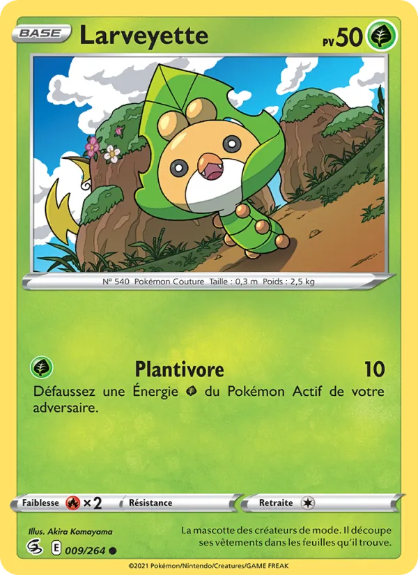 Larveyette 9/264 — EB08 - Poing de Fusion — Carte Pokémon française