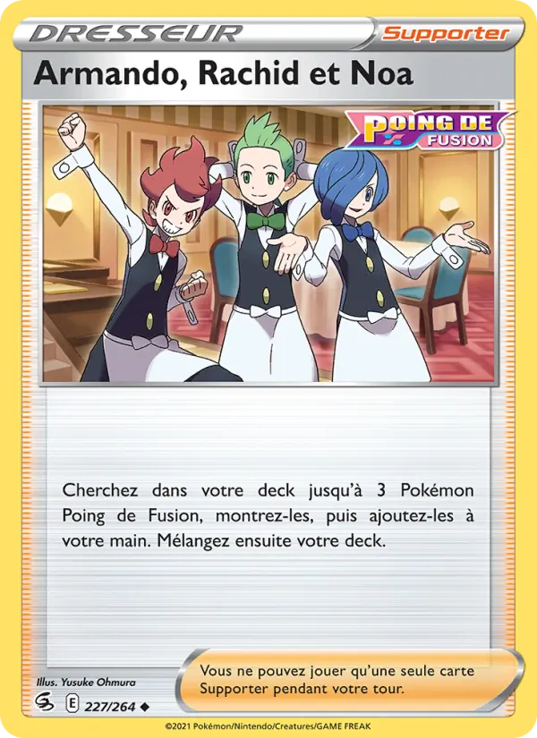 Armando, Rachid et Noa 227/264 — EB08 - Poing de Fusion — Carte Pokémon française
