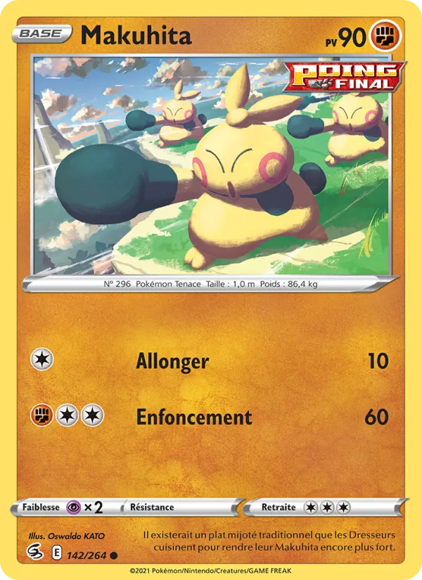 Makuhita 142/264 — EB08 - Poing de Fusion — Carte Pokémon française