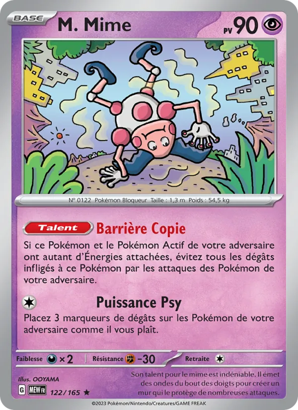 M. Mime 122/165 — EV03.5 — 151 — Carte Pokémon française