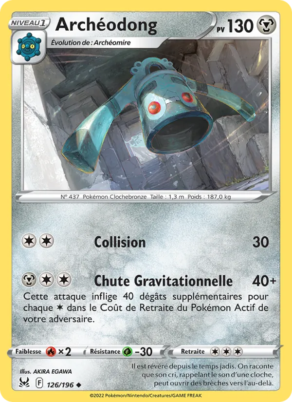 Archéodong 126/196 — EB11 — Origine Perdue — Carte Pokémon française