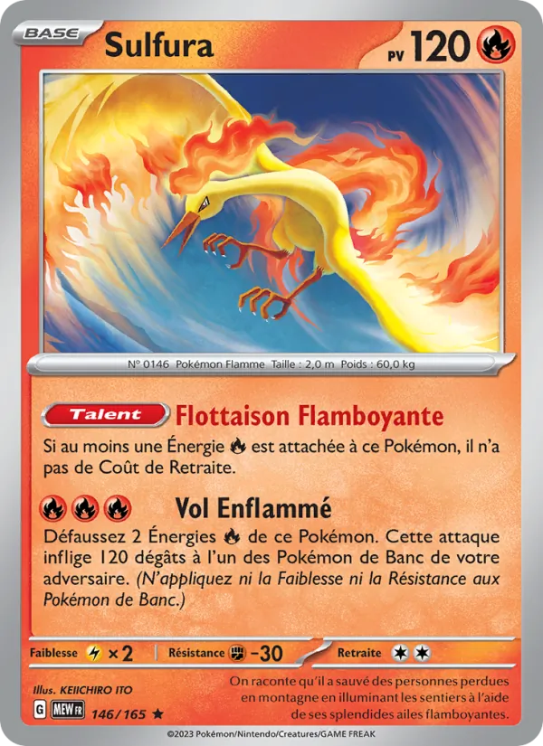Sulfura 146/165 — EV03.5 — 151 — Carte Pokémon française