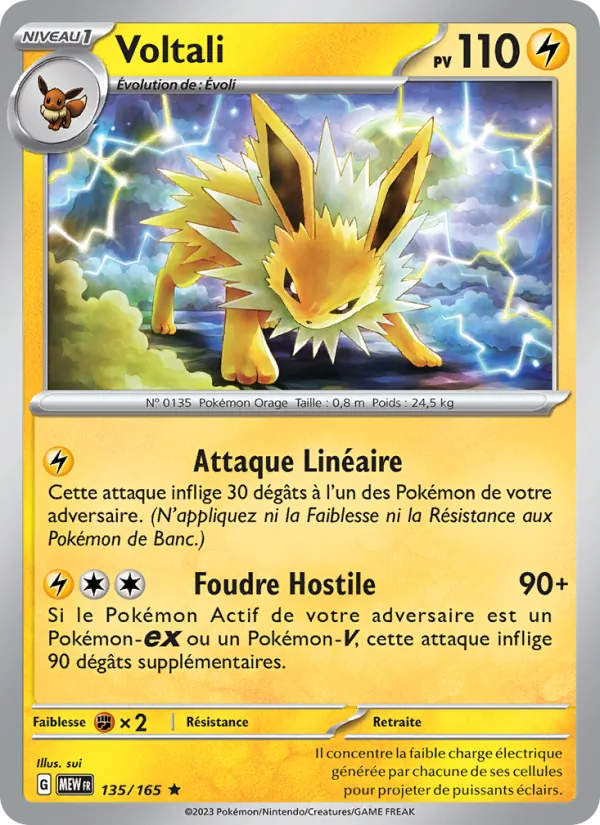 Voltali 135/165 — EV03.5 — 151 — Carte Pokémon française