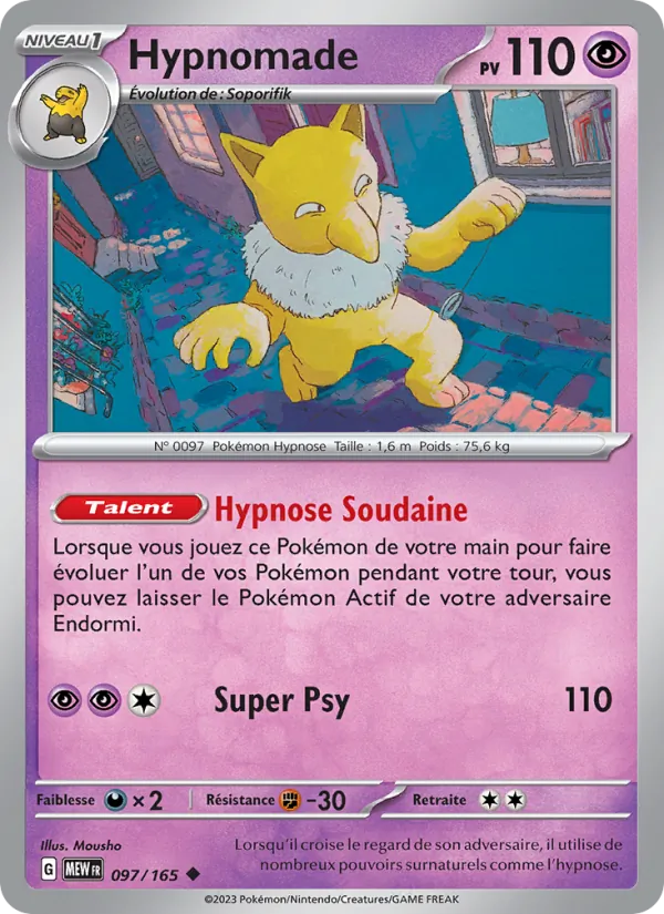 Hypnomade 97/165 — EV03.5 — 151 — Carte Pokémon française