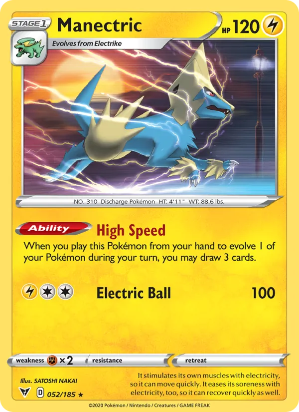 Élecsprint 52/185 — SWSH4 – Vivid Voltage — Carte Pokémon anglaise