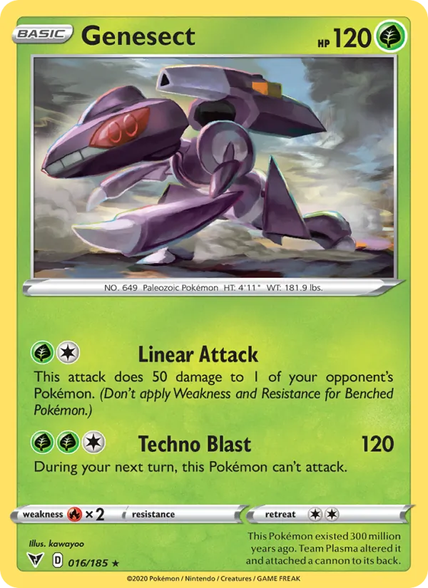 Genesect 16/185 — SWSH4 – Vivid Voltage — Carte Pokémon anglaise
