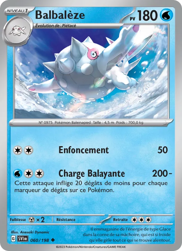 Balbalèze 60/198 — EV01 – Écarlate et Violet — Carte Pokémon française