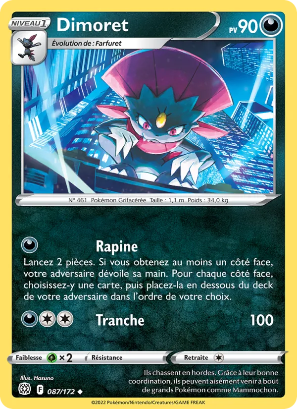 Dimoret 87/172 — EB09 - Stars Etincelantes — Carte Pokémon française