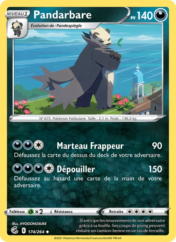 Pandarbare 174/264 — EB08 - Poing de Fusion — Carte Pokémon française