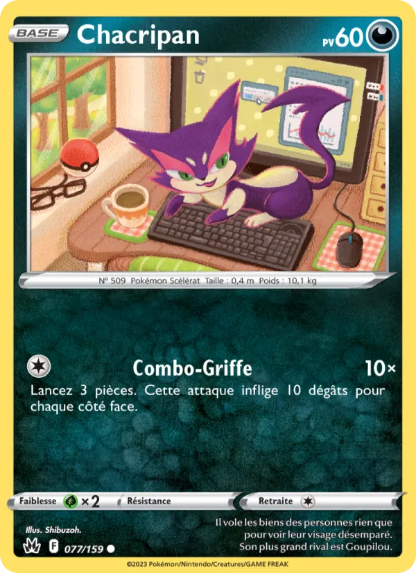 Chacripan 77/159 — EB12.5 – Zénith Suprême — Carte Pokémon française